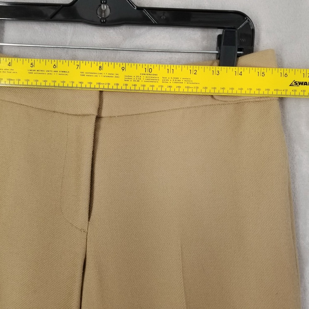 J Crew Pants Women 8 Tan Wool Wide Leg Cuff Favorite Fit Minimal Capsule Neutral - Picture 3 of 11